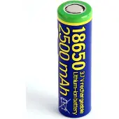 Gembird EG-BA-18650-10C/2500, Ladattava akku, Litiumioni (Li-Ion), 3,7 V, 10 kpl, 2500 mAh, Sininen