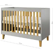 Kocot Kids Lastensänky Kubi, 60x120 cm, harmaa