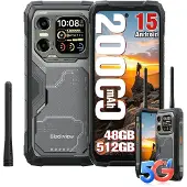 Blackview Matkapuhelin XPLORE 1 Walkie Talkie 5G kestävä älypuhelin 16GB/512GB musta