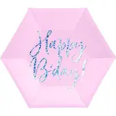 Party Deco PartyDeco paperilautaset ”Happy B’day!&amp;quot;, 20 cm, 6 kpl