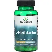 Swanson Health , L-Metioniini, Featuring AjiPure, 500 mg, 60 Veggie Pillereitä