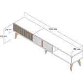 Skye Decor TV Stand, Milan, Walnut White, 100% MELAMINE COATED PARTICLE BOARD