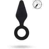 Levelz Silicone Anal Plug with Loop - L - Black