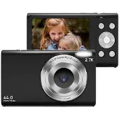 INF Digitaalikamera 2,7K/44MP/16x Zoom/Anti-Shake/Web-kamera musta