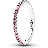 Pandora Sparkling Pink Band Ring - Silver - 56