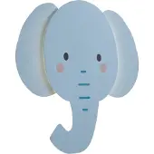 QAZQA Lasten seinävalaisin sininen sis. LED 3-vaihe himmennettävä - Ellie the Elephant