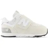 New Balance unisex for kids. NW574V1 574 NEW-B Hook & Loop trainers, white (18.5), Flat, Velcro, Casual, Grey, children's fashion