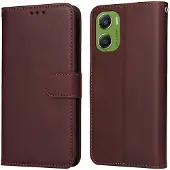 SKALO Motorola Moto G06 4G PU-nahka Lompakkokotelo - Ruskea