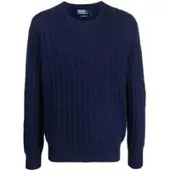 Ralph Lauren The Iconic Cable-Knit Cashmere Sweater - Navy - XXL
