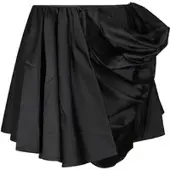 Ganni Technical Stretch Satin Draped Mini Skirt - Black - 38
