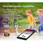 Transcend 1 TB SDXC CARD, U3, V30 - SDC300S (TS1TSDC300S)