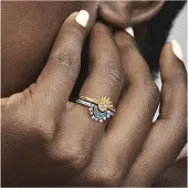 Pandora Celestial Sun 14K Gold-Plated Ring With Clear Cubic Zirconia - Gold - 52
