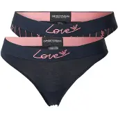 Emporio Armani for woman. EW000404_AF19049 Set of 2 navy Brazilian knickers (L), Homewear, Cotton