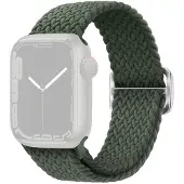 SKALO Punottu -ranneke Apple Watch Series 4-6 44mm - Tummanvihreä