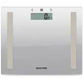 Salter 9113 SV3RAREU16 Kompakti lasi-analysaattori Kylpyhuoneen vaaka - hopea