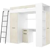 Meblocross Kerrossänky Verana L 200x90 cm, Valkoinen/Manteli, MDF