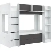 Meblocross Everest L parvisänky 200x80 cm, valkoinen/harmaa MDF