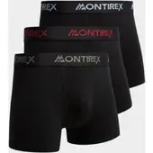 MONTIREX 3-Pack Trail Boxers - Mens, musta