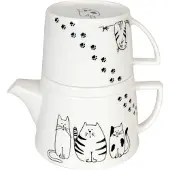 Könitz - Tea For Me Teekannu ja muki 40 cl Funny Cats