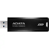 ADATA – SC610 2TB Pocket Size External SSD, USB 3.2 Gen2 Type-A, Retractable Design, Key Ring (SC610-2000G-CBK/RD)