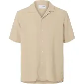 Selected Slhrelax-Sal Shirt Ss Resort - Beige - S