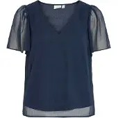 Vila Vifalia V-Neck S/S Top 1 - Navy - 38