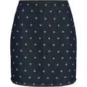Vila Vipal Hw Dot Short Denim Skirt - Blue - 36