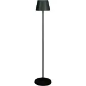 Konstsmide LED-akku-lattiavalo Pomezia, musta, 124 cm, IP54, USB himmennettävä, Musta, Olohuone/ruokailutila, Alumiini, Moderni