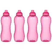 Sistema 460ml Squeeze Bottle Pink 4 Pack
