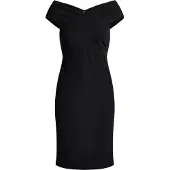 Ralph Lauren Crepe Off-The-Shoulder Cocktail Dress - Black - 42