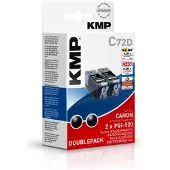 KMP – C72D, Musta, Väriainepohjainen muste, 2 kpl, Monipakkaus (1508,0021)