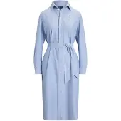 Ralph Lauren for woman. 211928804002 Cotton shirt dress with blue belt (46), Casual, Long sleeve