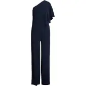 Ralph Lauren Cape Georgette One-Shoulder Jumpsuit - Navy - 38