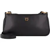 Pinko Half Moon Crossbody-laukku Nahka 23 cm Musta