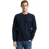 Tom Tailor Printed Crew Neck Sweater - Navy - M