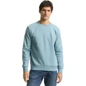 Tom Tailor Printed Crew Neck Sweater - Blue - XXL
