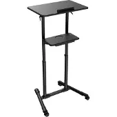 Gembird TVS-DESK-01-BK, musta, 20 kg, 1110 - 1345 mm, MDF-levy, Suorakaiteen muotoinen, 530 mm