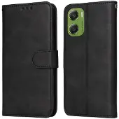 SKALO Motorola Moto G06 4G PU-nahka Lompakkokotelo - Musta