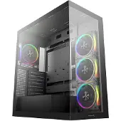 DeepCool CG580 4F V2 WH -miditornikotelo RGB-valaistuksella, musta