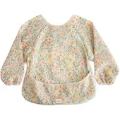 Mushie Long Sleeve Bib ruokalappu Pastel Blooms 6-24m 1 kpl