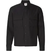Calvin Klein Ls Cotton Nylon Easy Cropped Shi - Black - XL