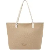 Liu Jo for woman. AA6070-T378A Beige jacquard woven tote bag (OSFA), Casual, Polyurethane