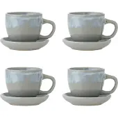 Bloomingville Brenta muki ja aluslautanen 4-pack Sininen