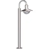 LINDBY pylväsvalaisin Damion, 140 cm, ruostumaton teräs, E27, IP44 DAMION , himmennettävä, Alumiini/harmaa/sinkki, Ruostumaton teräs, Moderni