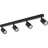 TK Lighting Kattokohdevalo Top, musta, 83 cm, 4-lamppuinen, metalli, GU10 Top , himmennettävä, Musta, Olohuone/ruokailutila, Metalli, Moderni
