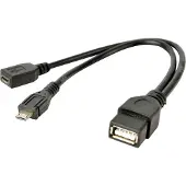 Gembird A-OTG-AFBM-04, 0,15 m, Micro-USB B, USB A, Musta