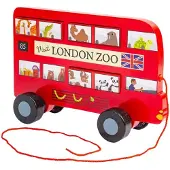 Bigjigs Wooden London Bus Pull Along Figure
