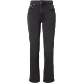 Calvin Klein Jeans Farkut 'Whiskered High Rise Straight Black' musta denim
