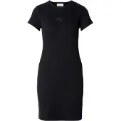Calvin Klein Jeans Mekko 'Monologo Mini' harmaa / musta