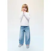 Mango Wide Leg Long Jeans - Blue - 3-4